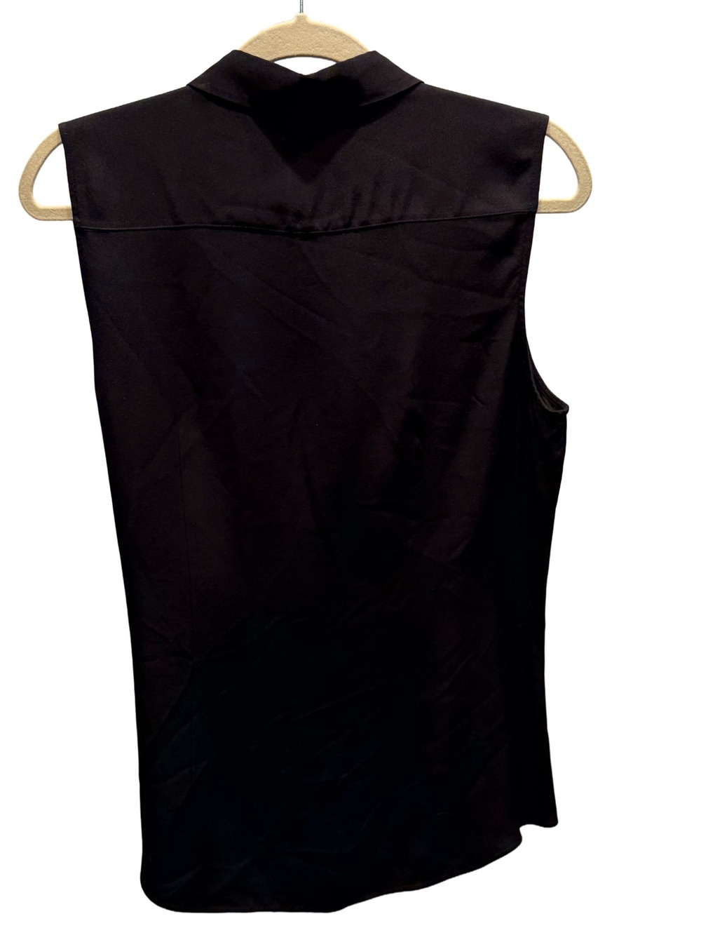 Theory Black Silk Sleeveless Button Front Blouse - Size L - Picture 3 of 4